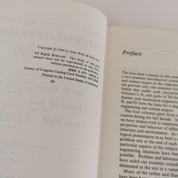 1964 Structure and Properties of Materials Vol II Thermodynamics Book Engineer - Picture 6 of 9